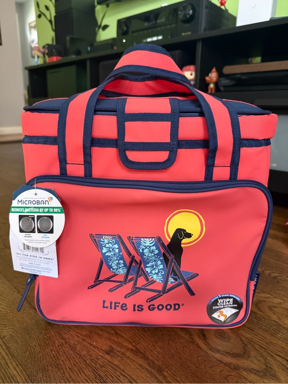 Life is Good 16 Can Zipperless Cooler HardBody Liner Beach Dog NEW!